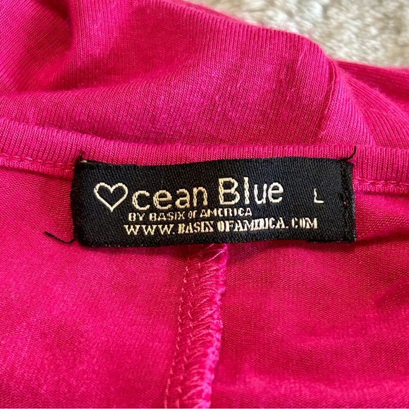 Ocean Blue Sz L Fuchsia Pink Tank Dress 👗 Midi GUC - Picture 4 of 5